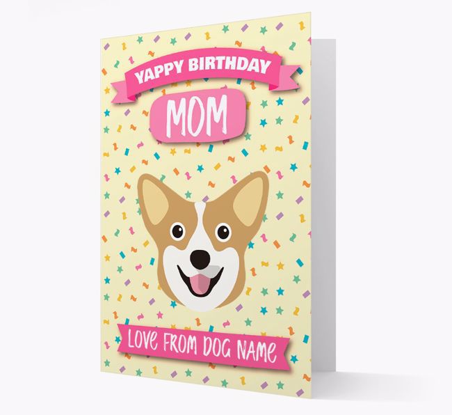 Personalized Card 'Yappy Birthday Mom' with {breedCommonName} Icon